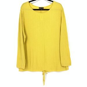 Lane Bryant Top Women's Sz 14-16 Waffle Knit Shirt Long Sleeve Solid Yellow NEW